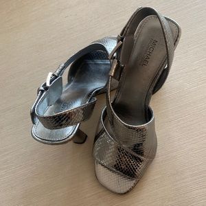 Michael Kors silver ankle wrap Size 5.5
